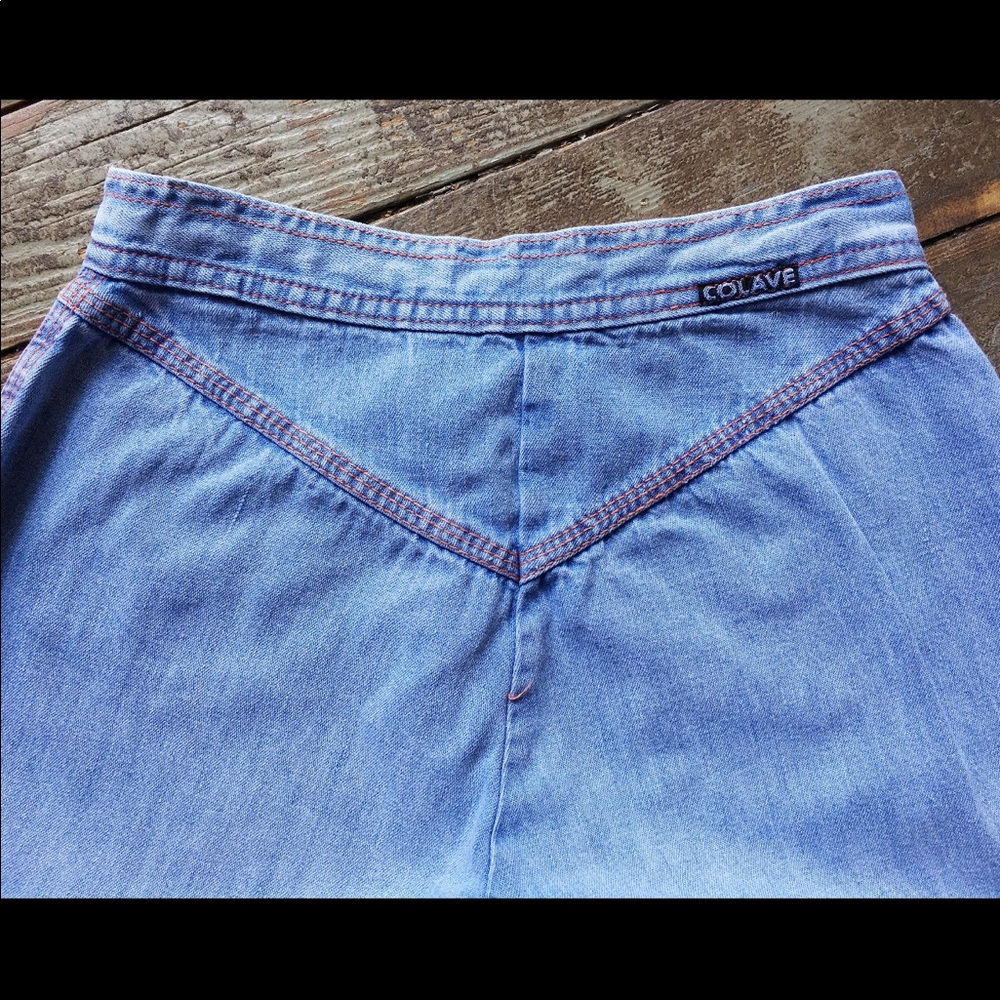 Vintage 70s Colave High Waisted Bell Jeans 23 - Picture 5 of 5